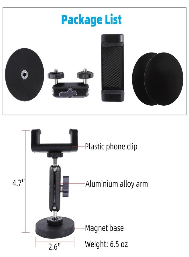 Leenconghui Gym Magnetic Phone Holder Mount with 360° Adjustable Dual Ballhead Magic Arm, Magnet Base Phone Mount for Gym Equipment, Refrigerator, or Any Ferrous Metal Surface, Compatible with All Smartphones - Image 5