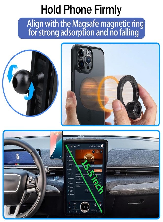 Hesanzol Car Phone Holder for 2021-2024 2025 Ford Mustang Mach-E 15.5-Inch Touchscreen, Cell Phone Mount Compatible with MagSafe - Image 4