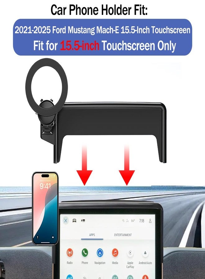 Hesanzol Car Phone Holder for 2021-2024 2025 Ford Mustang Mach-E 15.5-Inch Touchscreen, Cell Phone Mount Compatible with MagSafe - Image 2