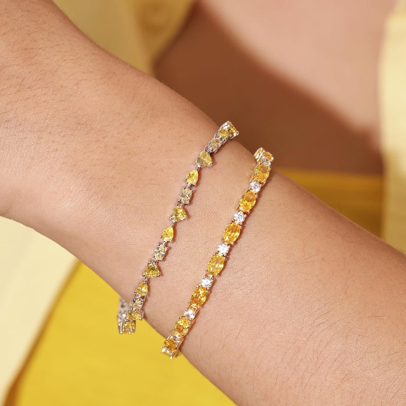 Fancime Birthstone Bracelets Sterling Silver Tennis Bracelets Charm Fine Jewelry Christmas Gifts for Women 7" - Image 4