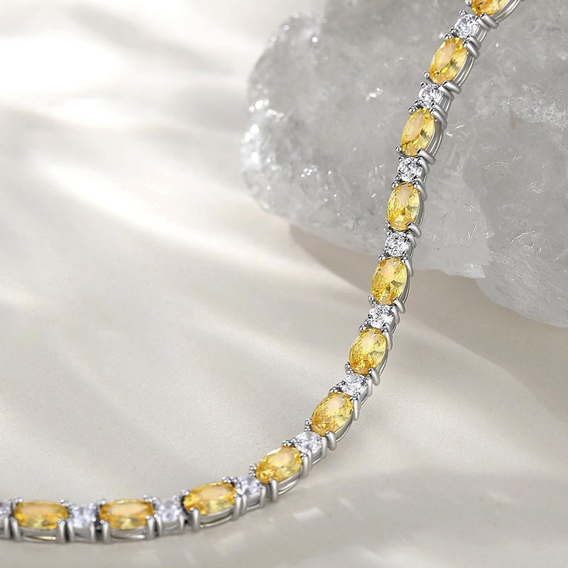 Fancime Birthstone Bracelets Sterling Silver Tennis Bracelets Charm Fine Jewelry Christmas Gifts for Women 7" - Image 2