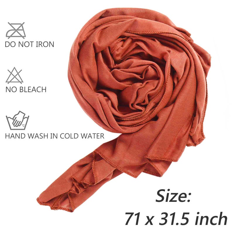 XTREND 4 Pieces Stretch Jersey Head Wrap Knit Turban Urban Hairband Scarf Fashion Headband Solid Color Breathable Ultra Soft Extra Long Head Band Tie for Women (Black, Army Green, Turmeric, Orange) - Image 3