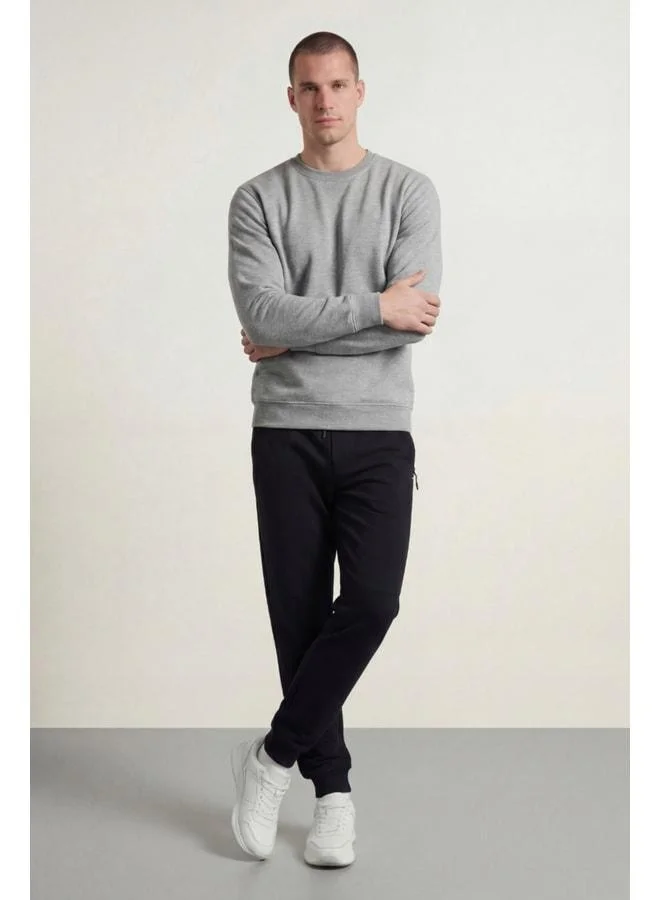 Mmetalic Black-Anthracite Men's Elastic Cuffed 2-Piece Sweatpants.