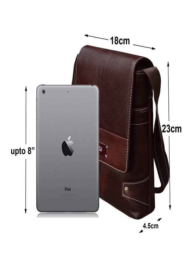 ABYS Genuine Leather Dark Brown Sling Messenger Bag For Men, Sling Office Bag For Women, Travel Bag For Men And Women - Image 2
