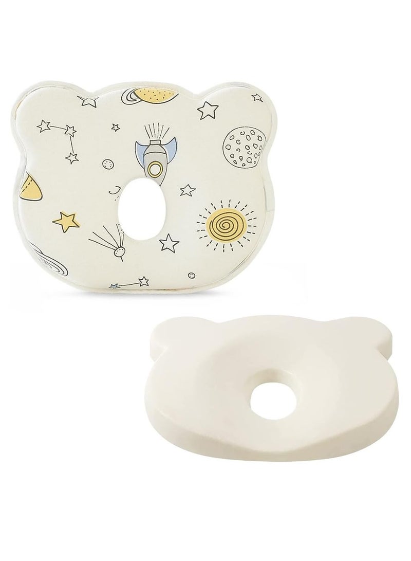 JOGAMS Baby Pillow Head Shaping Soft and Cozy Baby Pillow Preventing Flat Head and Shapes Infant's Head Perfect for Sleeping and Head Support for 0 to 36 Months Newborns and Infant  - Image 1