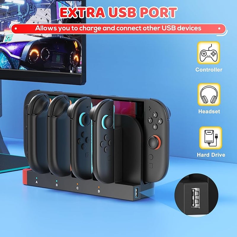 Controller Charger for Swit-ch 2, Dual-Direction Charging, Dockable Charging Dock for Ninten/do Swit-ch 2, Joy-con 2 with LED Indicator, Fast Magnetic Charger, NS 2 Charge Dock Overcharge Protection - Image 4