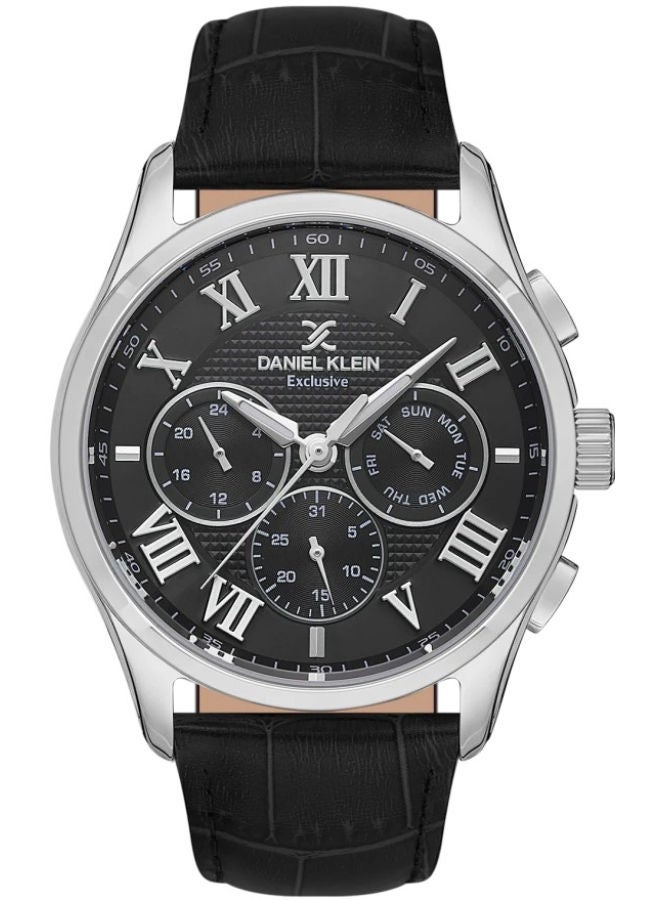 DANIEL KLEIN Leather Chronograph Wrist Watch DK.1.13676-2 - Image 1