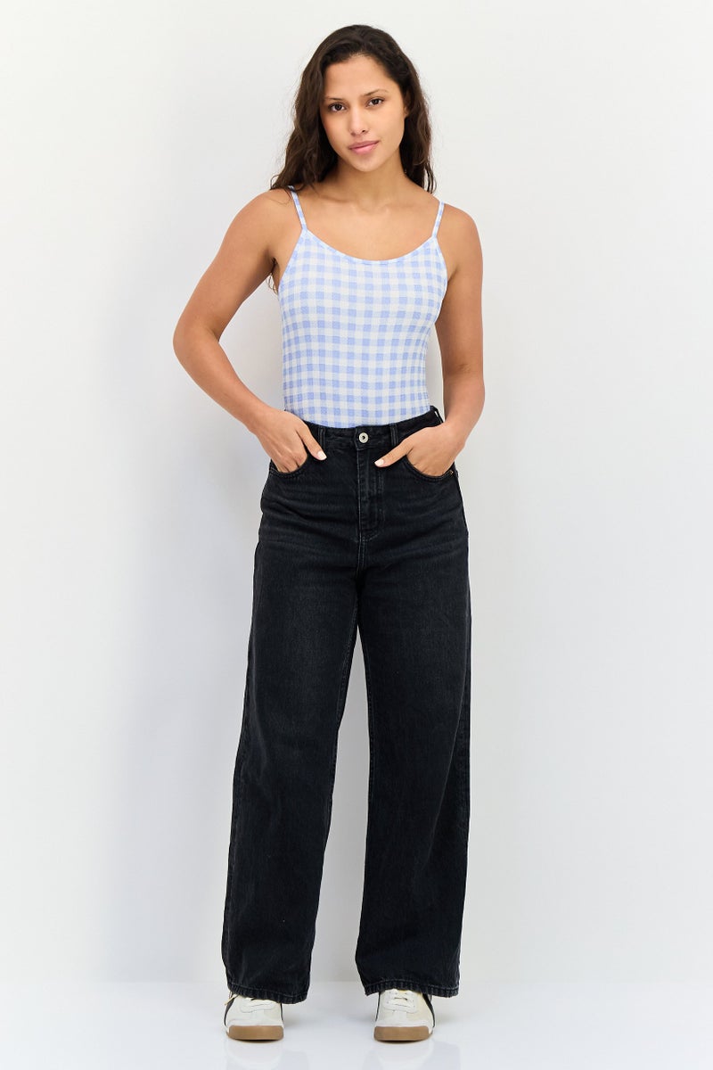 VERO MODA Women Sleeveless Gingham Pattern Bodysuit, Multicolor - Image 2