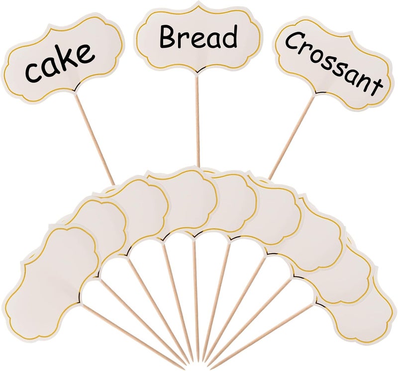 A-Link 50 Pcs Cheese Markers, Food Labels for Charcuterie Board, Blank Toothpick Flags for Appetizer Signs, Cupcake Toppers Sandwich Picks for Christmas, Wedding, Party Decorations - White - Image 1