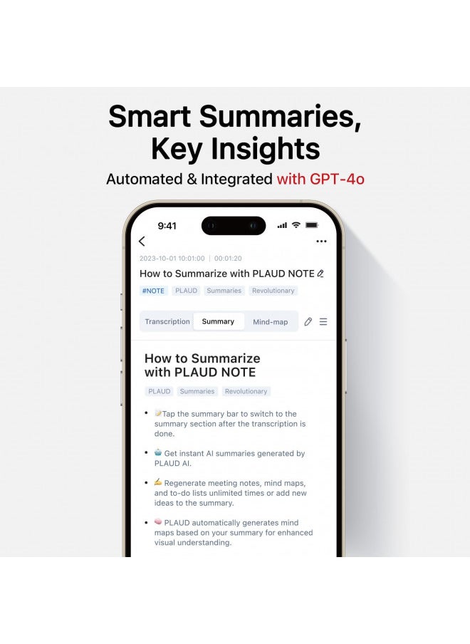 PLAUD - AI Voice Recorder, PLAUD Note Voice Recorder w/Case, App Control, Transcribe & Summarize Empowered by ChatGPT, Support 59 Languages, 64GB Memory, Audio Recorder for Lectures, Meetings, Calls, Black - Image 1