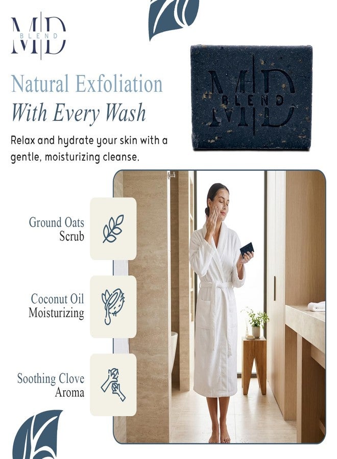 M.D. Blend Soothe Bar Gentle Oat & Coconut Exfoliating Bar Soap for Skin Care with Warm Clove Aroma | Naturally Colored, Soft, Hydrating Cleanse Natural Soap Bar | Ultramarine Blue 4 Oz - Image 2