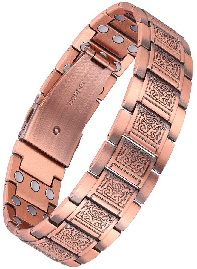 Feraco Copper Bracelet for Men, 3X Strength Magnetic Therapy Bracelet with Powerful 3800 Gauss Magnets,Copper Cooper Jewelry - Image 1