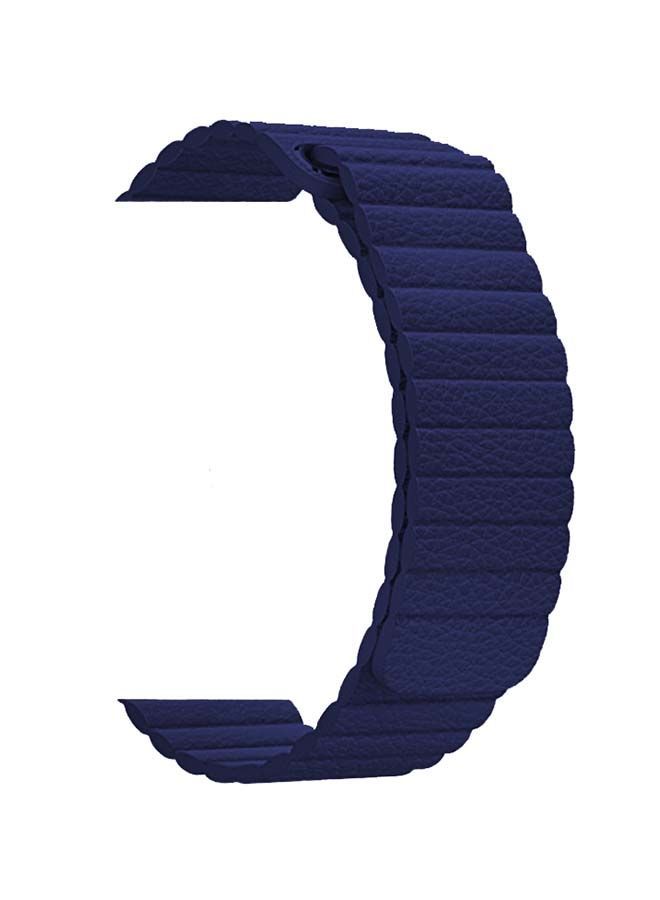 NIBEMINENT Magnetic Leather Band For Apple Watch 42/44/45mm Blue - Image 2