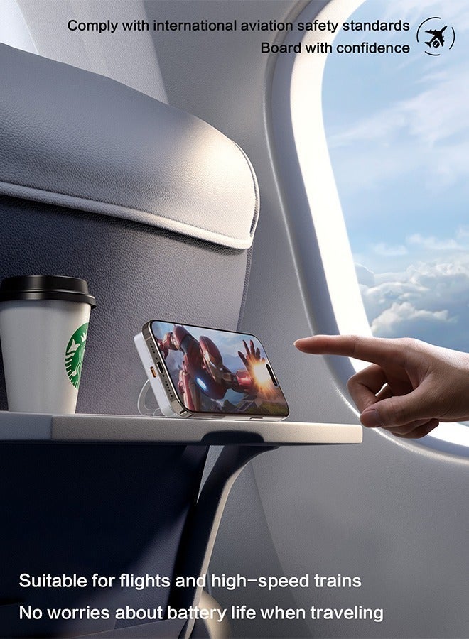 DUDAO 360° Rotating Magnetic Wireless Power Bank with Stand, 10000mAh Portable Charger, 15W Wireless Charging, 20W Type-C Output and 22.5W USB-A Output - Image 5