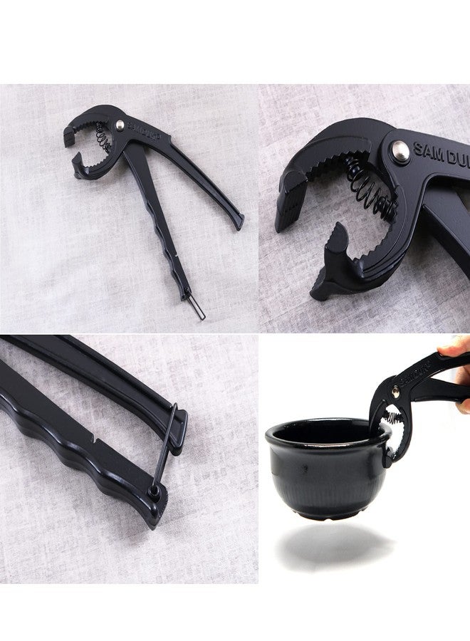LENITH Aluminum Hot Pot Tongs Holder For Korean Stone Ceramic Bibimbap Bowl, Dolsot, Ddukbaegi, Sizzling Hot Pot (BLACK) - Image 4