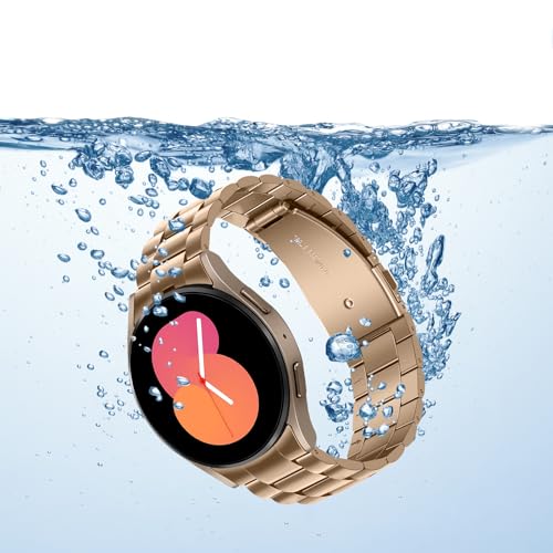 Anlinser No Gap Bands Compatible with Samsung Galaxy Watch 7/6/5/4/FE Band 44mm 40mm/Watch 6 Classic Band 47mm 43mm/Watch 5 Pro 45mm/Watch 4 Classic, 20mm Metal Strap for Women Men, Rose Gold - Image 4