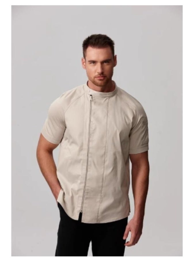NIBEMINENT Men's long and short sleeved chef's uniforms, summer thin and breathable, restaurant and hotel baking quick-drying chef's work clothes, women's  - Image 1