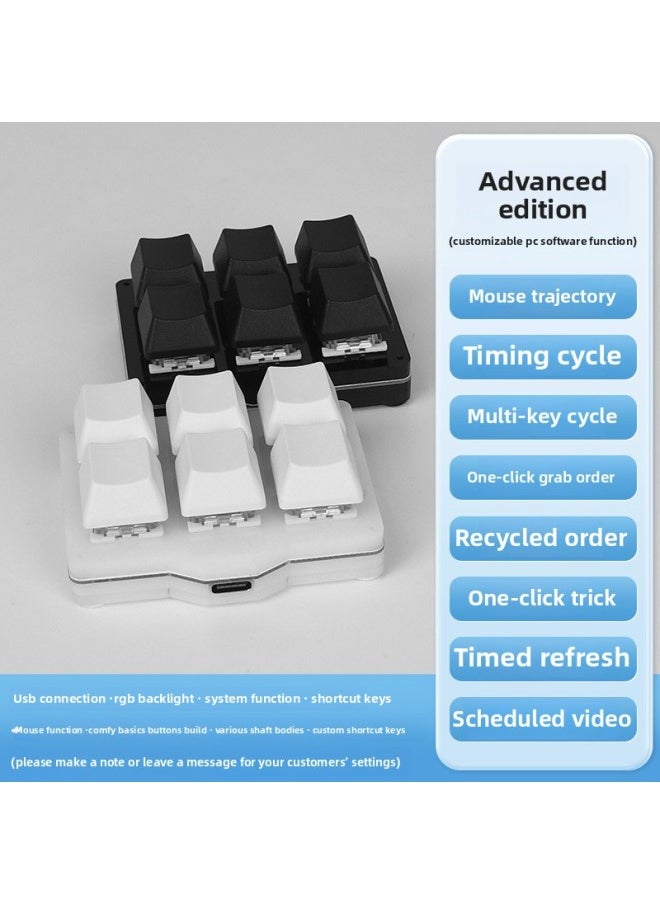 Generic - Usb Custom Mechanical Keypad Keyboard Macro Programmable Shortcut Key One Key Password Game Auxiliary 6 Keys None-Colour:Silent White Shaft-white (premium Edition) - Image 1