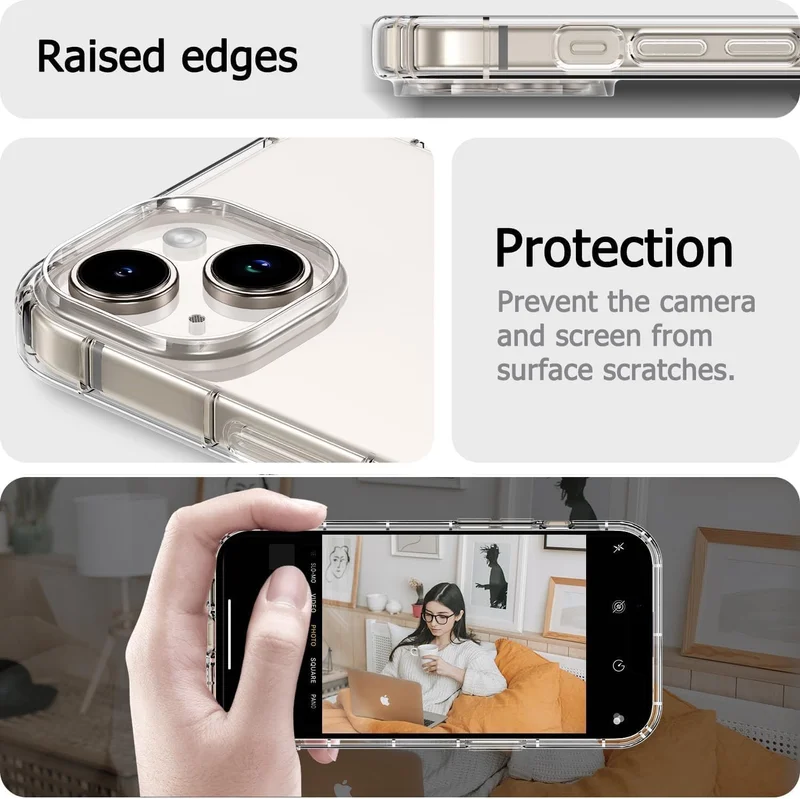 Bluepeak  BluePeak Case For iPhone 15, Clear Case Thin Transparent Silicone Gel Cover Case for iPhone 15 (Clear)  | Best Price UAE