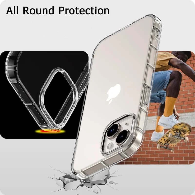 Bluepeak  BluePeak Case For iPhone 15, Clear Case Thin Transparent Silicone Gel Cover Case for iPhone 15 (Clear)  | Best Price UAE