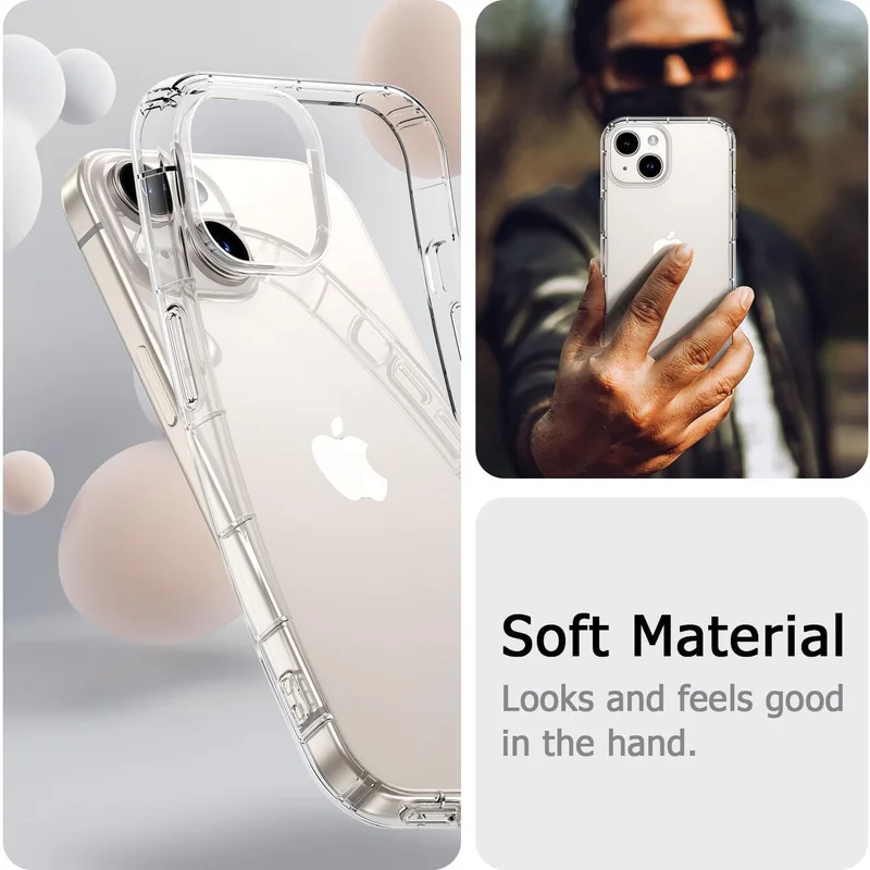 Bluepeak  BluePeak Case For iPhone 15, Clear Case Thin Transparent Silicone Gel Cover Case for iPhone 15 (Clear)  | Best Price UAE