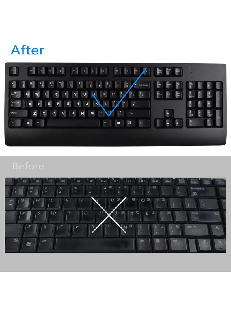 2 Pack Universal Russian Keyboard Stickers Transparent Background, Transparent Background with White Lettering for Computer Laptop Notebook Desktop, Replacement Computer Keyboard Stickers (Russian) - Image 3