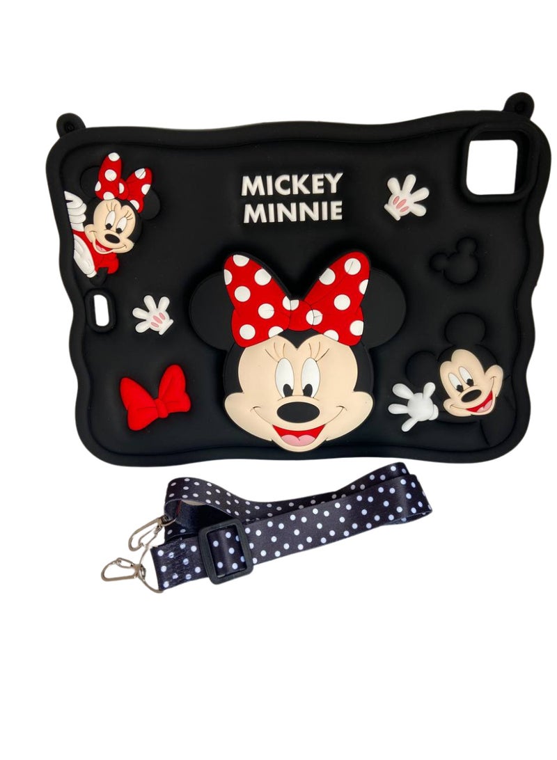 Cartoon 3D Silicon Handle Stand Cover For iPad Air 11 Inch (M3/M2-2025/2024), iPad Air 5th/4th Generation Case (2022/2020) 10.9 Inch, Funda Case (With Rope) (Minnniee) - Image 1