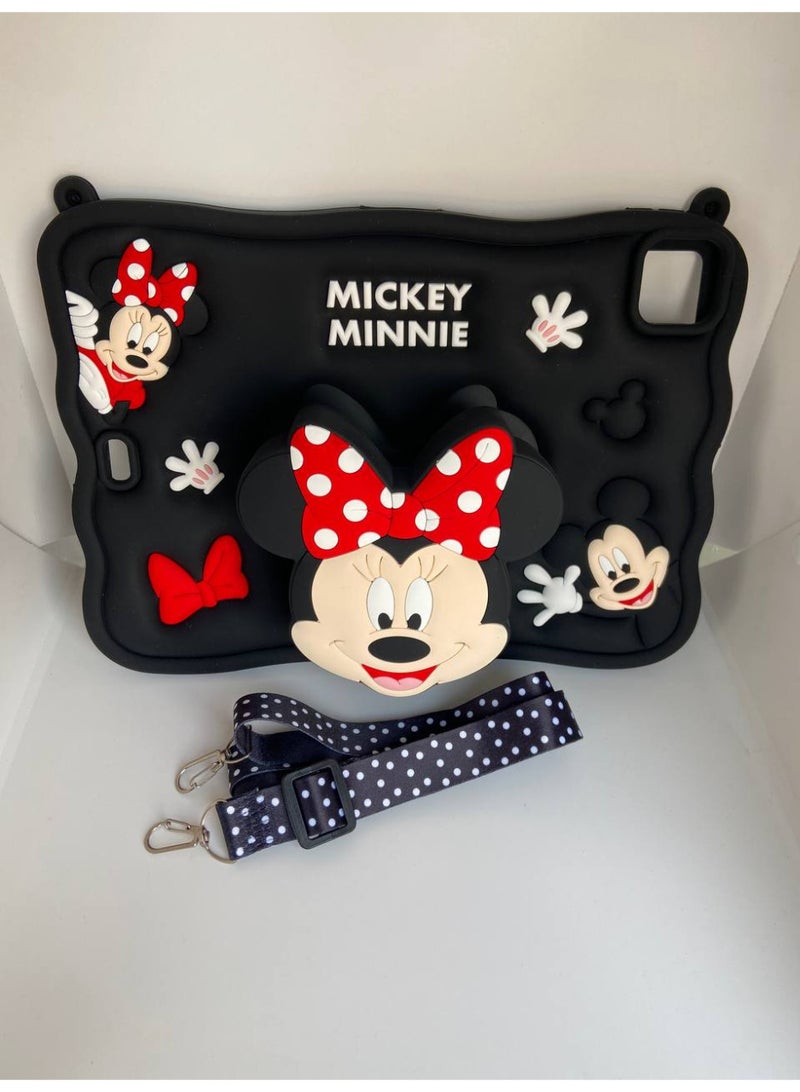 Cartoon 3D Silicon Handle Stand Cover For iPad Air 11 Inch (M3/M2-2025/2024), iPad Air 5th/4th Generation Case (2022/2020) 10.9 Inch, Funda Case (With Rope) (Minnniee) - Image 2