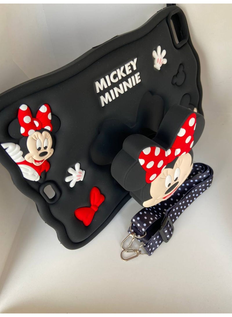 Cartoon 3D Silicon Handle Stand Cover For iPad Air 11 Inch (M3/M2-2025/2024), iPad Air 5th/4th Generation Case (2022/2020) 10.9 Inch, Funda Case (With Rope) (Minnniee) - Image 4