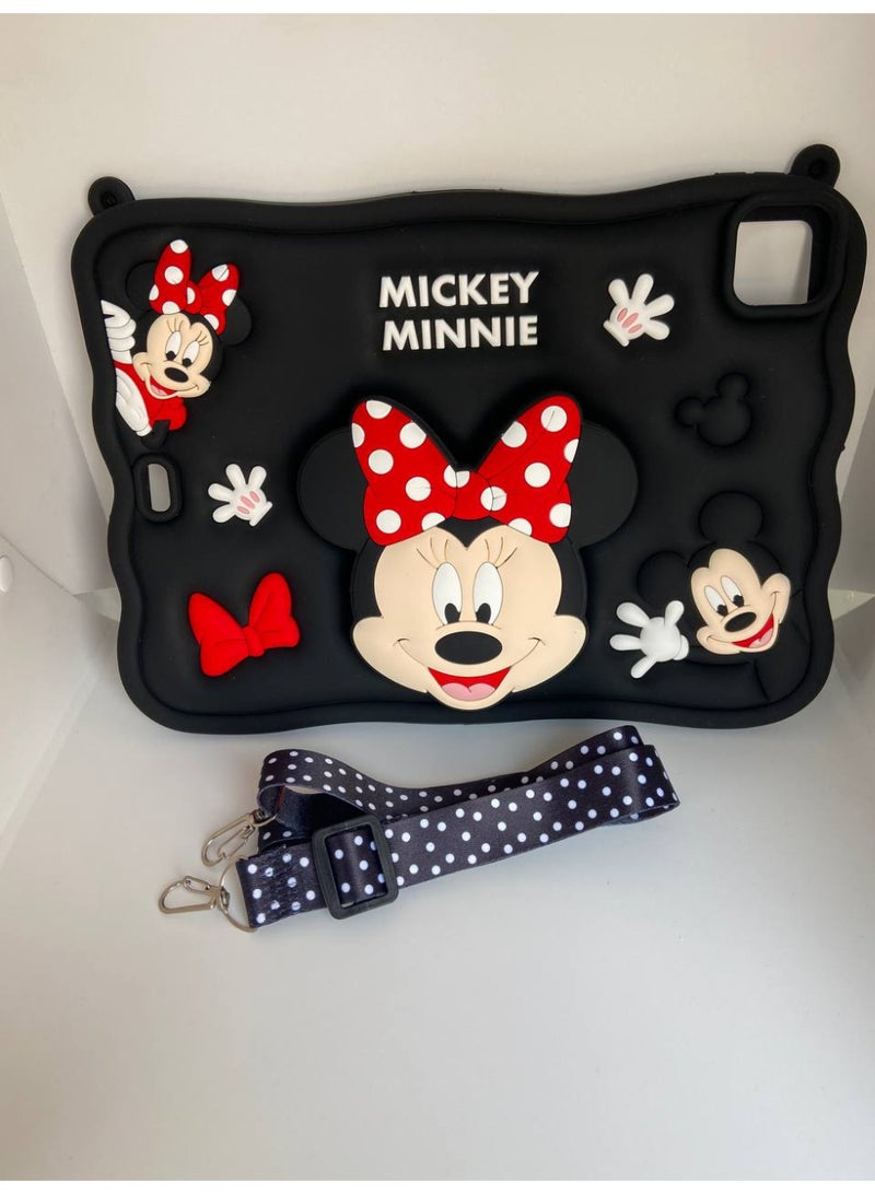 Cartoon 3D Silicon Handle Stand Cover For iPad Air 11 Inch (M3/M2-2025/2024), iPad Air 5th/4th Generation Case (2022/2020) 10.9 Inch, Funda Case (With Rope) (Minnniee) - Image 3