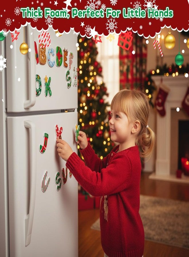 PATPAT® 38Pcs Christmas Fridge Magnets Magnetic Alphabet Letters, Colorful Holiday Number & Letter Magnets for Refrigerator Whiteboard, Xmas Party Decoration Secret Santa Gift - Image 5