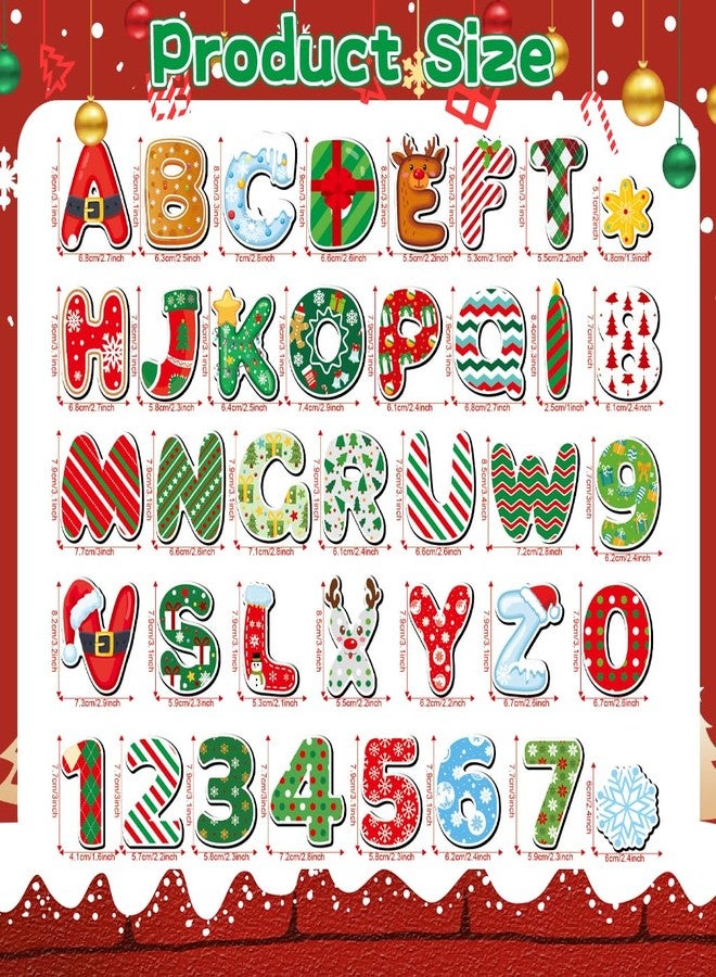 PATPAT® 38Pcs Christmas Fridge Magnets Magnetic Alphabet Letters, Colorful Holiday Number & Letter Magnets for Refrigerator Whiteboard, Xmas Party Decoration Secret Santa Gift - Image 2