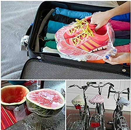 Retailio غطاء رأس نسائي مقاوم للماء من ريتاليوا لحمام الاستحمام، غطاء شعر شفاف، مرن، بحجم واحد يناسب الجميع، قابل لإعادة الاستخدام للمنازل، المنتجعات الصحية، صالونات التجميل (عبوة من 6) - Image 4