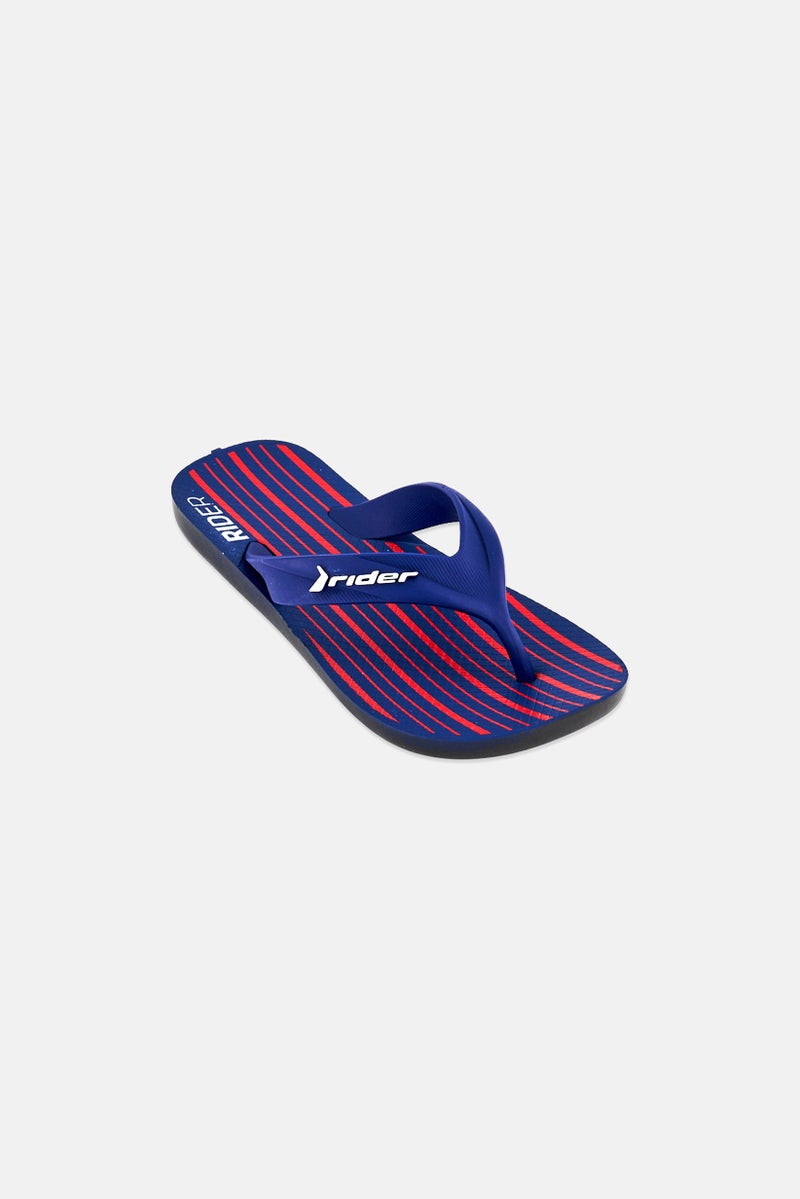 RIDER Kids Boy Brand Logo Slip On Slippers, Multicolor - Image 1