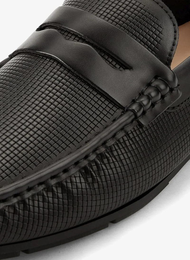 LBL by Shoexpress BLACK Men Waffle Textured Loafers for Men | Best Price UAE