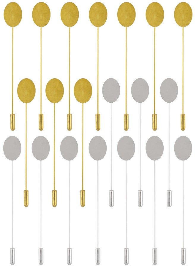 AUEAR, 40 Pack Round Tray Lapel Pin Stick Craft Pins for Men Women Suit Tie Hat Scarf DIY Costume Jewelry Accessories Silver Gold - Image 1