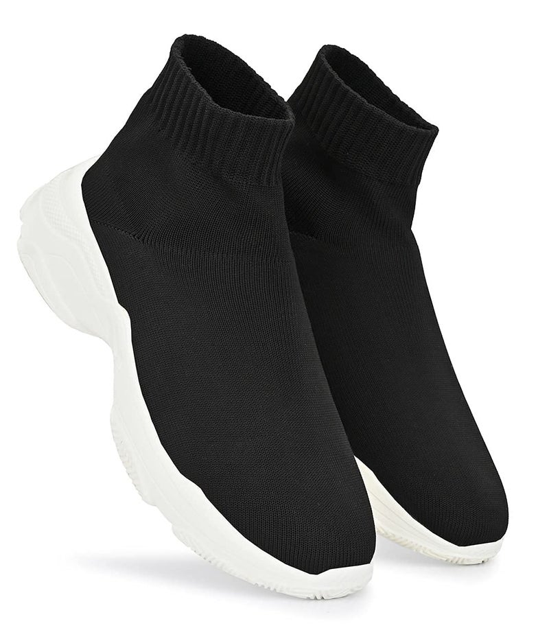 MACTREE Men High Ankle Lightweight Training/Running and Casual Shoes Black,9 UK - Image 4