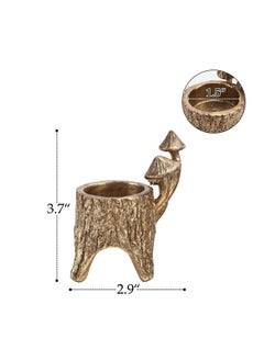NIKKY HOME NIKKY HOME Mushroom Candle Holder Set of 2, Cute Tealight Candle Holders for Centerpiece Table Decorations, Decorative Stand for Tea Light Candles, Votive Candles, Cottagecore Fall Decor - Gold  - Image 5