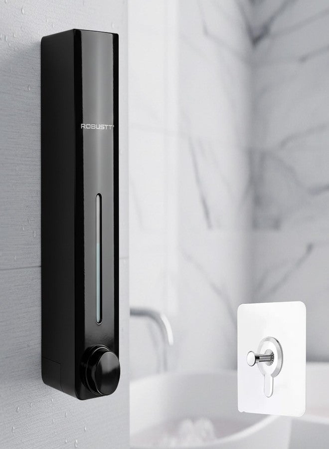 Robustt Stylish Wall Mounted Liquid Soap Dispenser 360ML (Black, Pack of 1) - with Adhesive Hooks | Easy Installation for Bathroom & Kitchen - Durable ABS Material, Sleek Design - Image 1