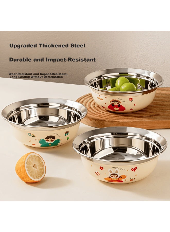 Treejack 316 Stainless Steel Kids Feeding Bowl And Cup Set With Fork And Spoon, Thickened Toddler Bowl For Kindergarten, Noodle Bowl, Soup Bowl - Image 2
