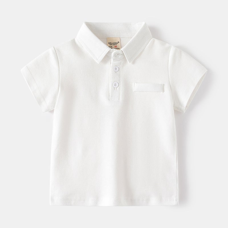 Boys' Cotton Short-Sleeved T-Shirt Children'S Polo Shirt Summer Girls' Korean-Style All-Match Baby Shirt Fashionable One-Piece Delivery - Image 1