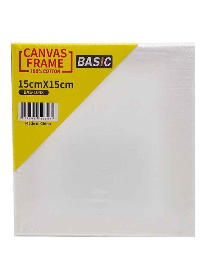 إطار قماش أساسي أبيض فارغ، لوح قماش فني، 100% قطن خام 15 سم × 15 سم - Image 1