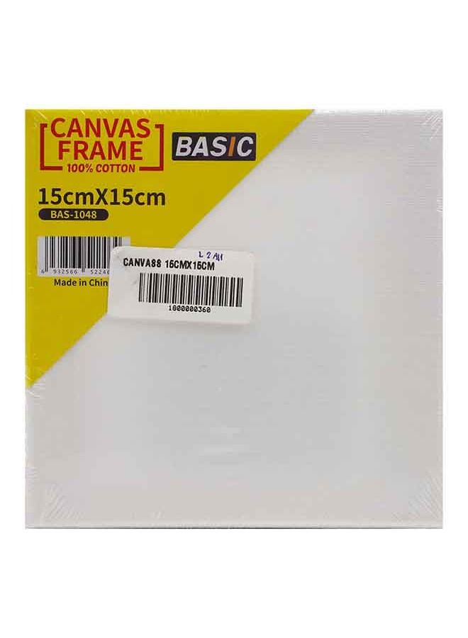 إطار قماش أساسي أبيض فارغ، لوح قماش فني، 100% قطن خام 15 سم × 15 سم - Image 2