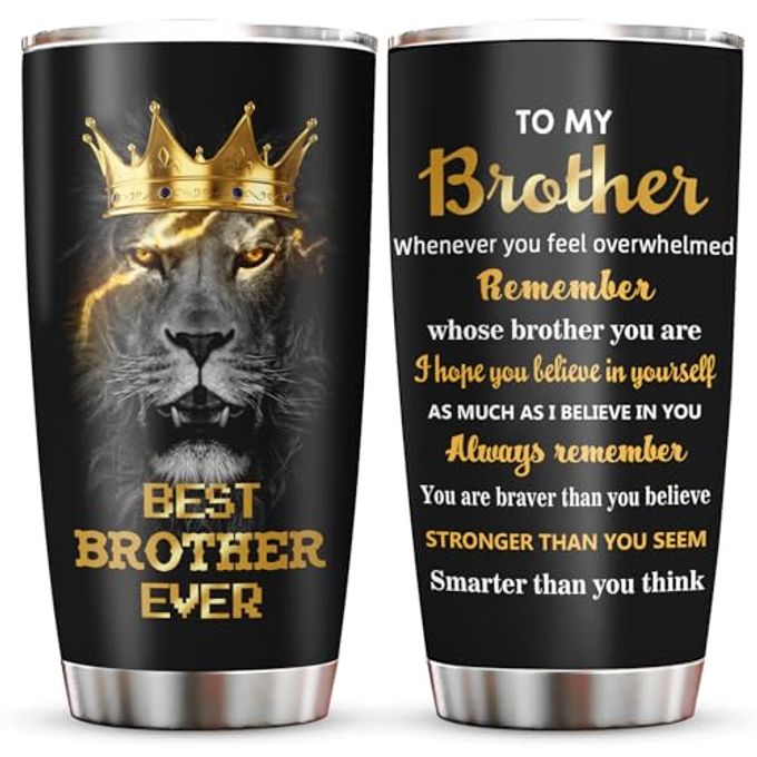 BEST GIFTS FOR BROTHER CHRISTMASBIRTHDAY GIFTS FOR BROTHER ADULT TUMBLERS 20OZ BIG BROTHER GIFTS FROM SISTER COFFEE MUG CUP FUNNY GIFTS FOR OLDERLITTLE BROTHER