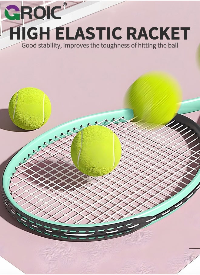 GROIC 27" Tennis Rackets Set - 2 Pack Tennis Racket, 2 Ball with Rope, 2 Trainer Base, 2 Handle Grips and 2 Tennis Bag, Tennis Trainer Tennis Practice Tennis Ideal for Beginner/Intermediate Players  - Image 5