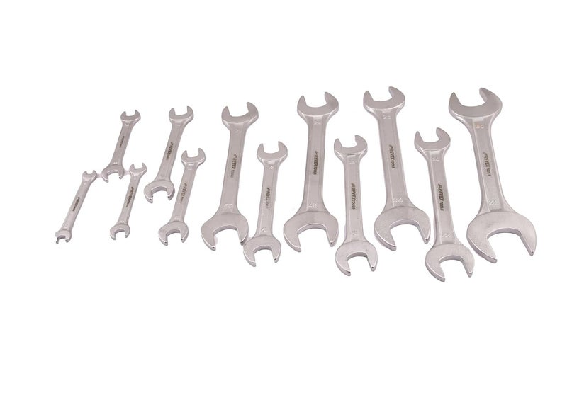 REVEX طقم مفاتيح ربط مع صينية – 8 قطع مفاتيح مزدوجة الفتحات (الأحجام 6x7mm إلى 20x22mm) | فولاذ كربوني | مطلي بالكروم وبتشطيب ساتيني | مقاوم للصدأ - Image 3