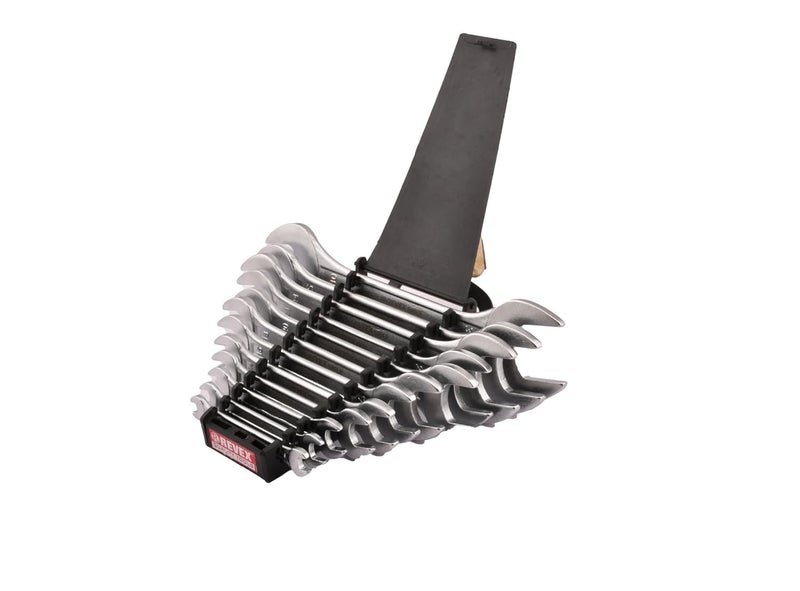 REVEX طقم مفاتيح ربط مع صينية – 8 قطع مفاتيح مزدوجة الفتحات (الأحجام 6x7mm إلى 20x22mm) | فولاذ كربوني | مطلي بالكروم وبتشطيب ساتيني | مقاوم للصدأ - Image 2