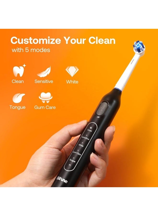 Bitvae R1 Rotary Electric Rechargeable Toothbrush with 5 Cleaning Modes and Fast USB Charging for Deep Clean and Whiten Teeth - Image 4