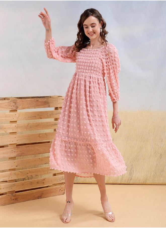 Freehand - Women Fit and Flared Casual Textured Maxi Dress - Image 1