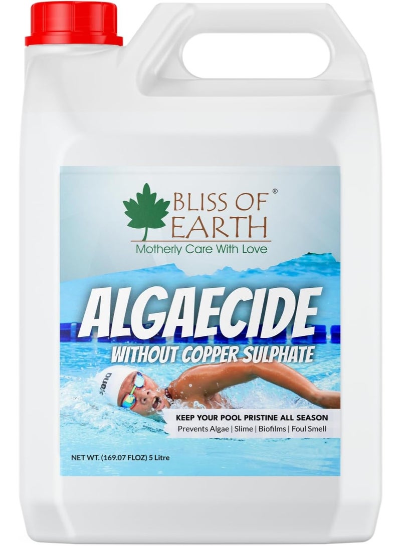 بليس اوف ايرث مبيد الطحالب الياباني للمسابح، 5 لترات، علاج فعال للمسابح لمنع الطحالب ومكافحتها، مناسب لجميع المسابح - Image 1